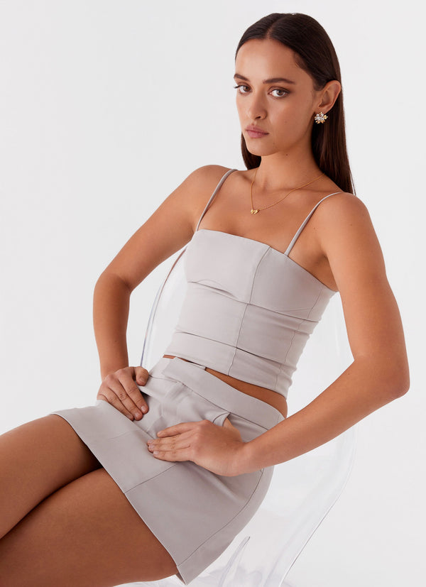 peppermayo Peppermayo Exclusive - Eliana Crop Top - Grey