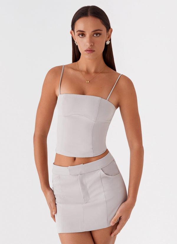 peppermayo Peppermayo Exclusive - Eliana Suit Mini Skirt - Grey