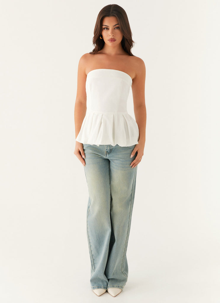 Peppermayo Peppermayo Exclusive - Ellen Bubble Hem Top - Ivory