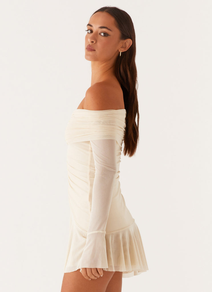 Peppermayo Peppermayo Exclusive - Ellis Ruched Mini Dress - Pastel Yellow