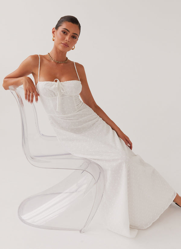 peppermayo Peppermayo Exclusive - Elsie Broderie Maxi Dress - White