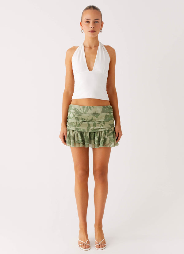 peppermayo Peppermayo Exclusive - Elspeth Frill Mini Skirt - Jade Fern