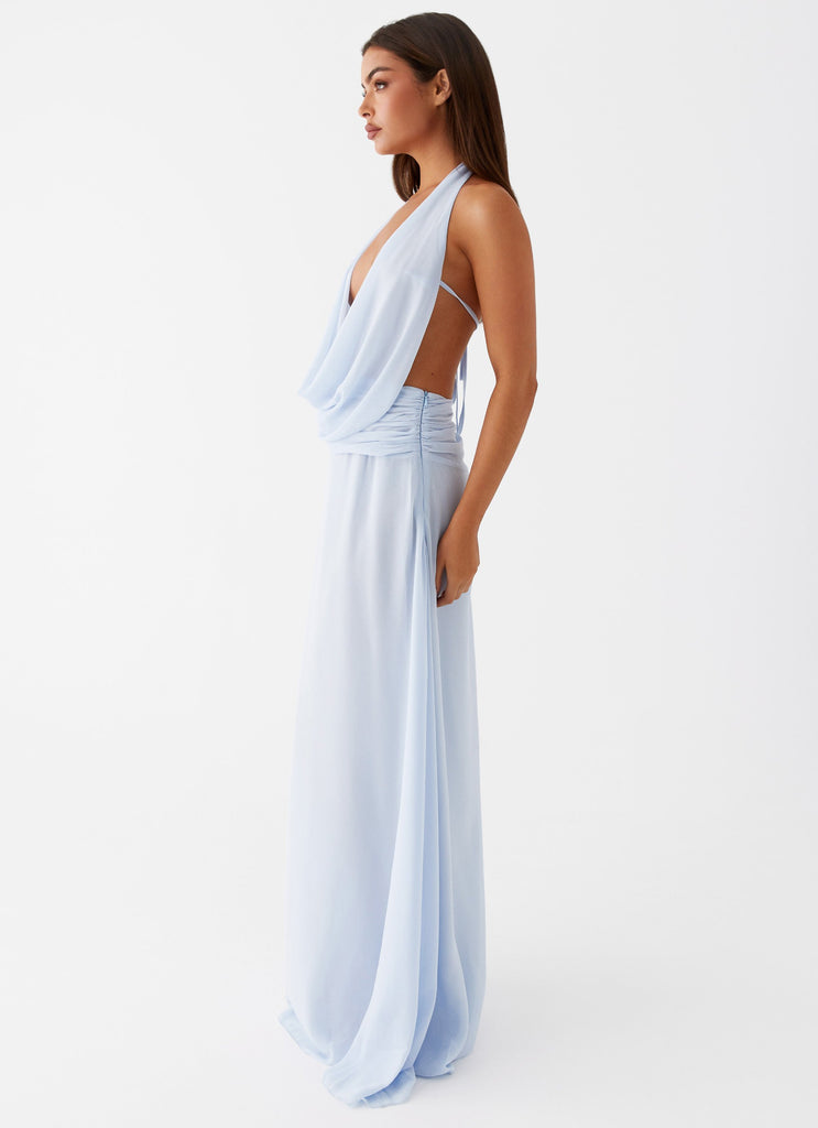 Peppermayo Peppermayo Exclusive - Elysia Chiffon Maxi Dress - Baby Blue