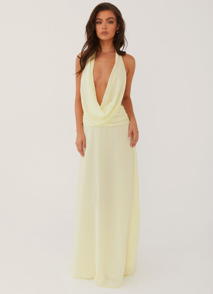 Peppermayo Peppermayo Exclusive - Elysia Chiffon Maxi Dress - Lemon