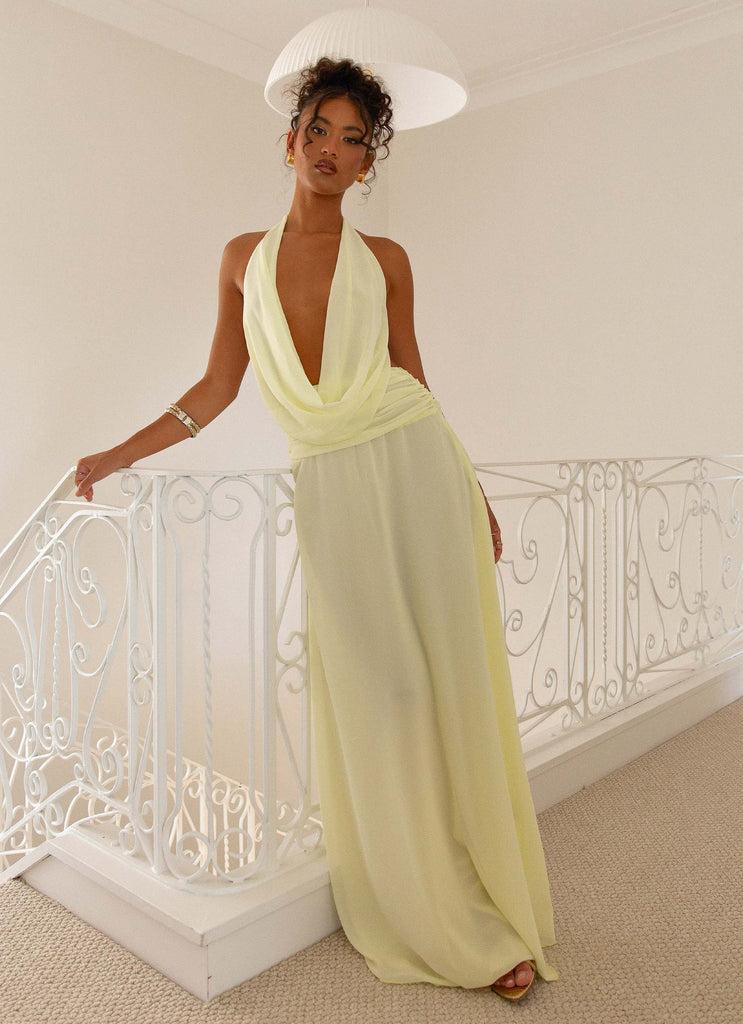 Peppermayo Peppermayo Exclusive - Elysia Chiffon Maxi Dress - Lemon