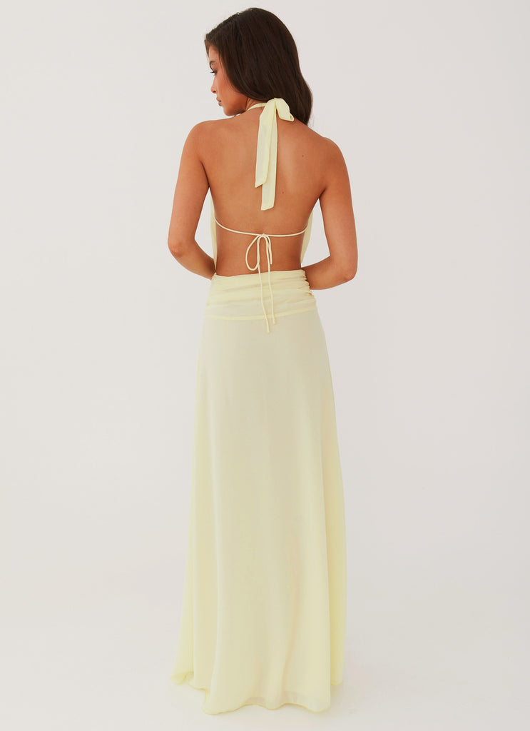 Peppermayo Peppermayo Exclusive - Elysia Chiffon Maxi Dress - Lemon
