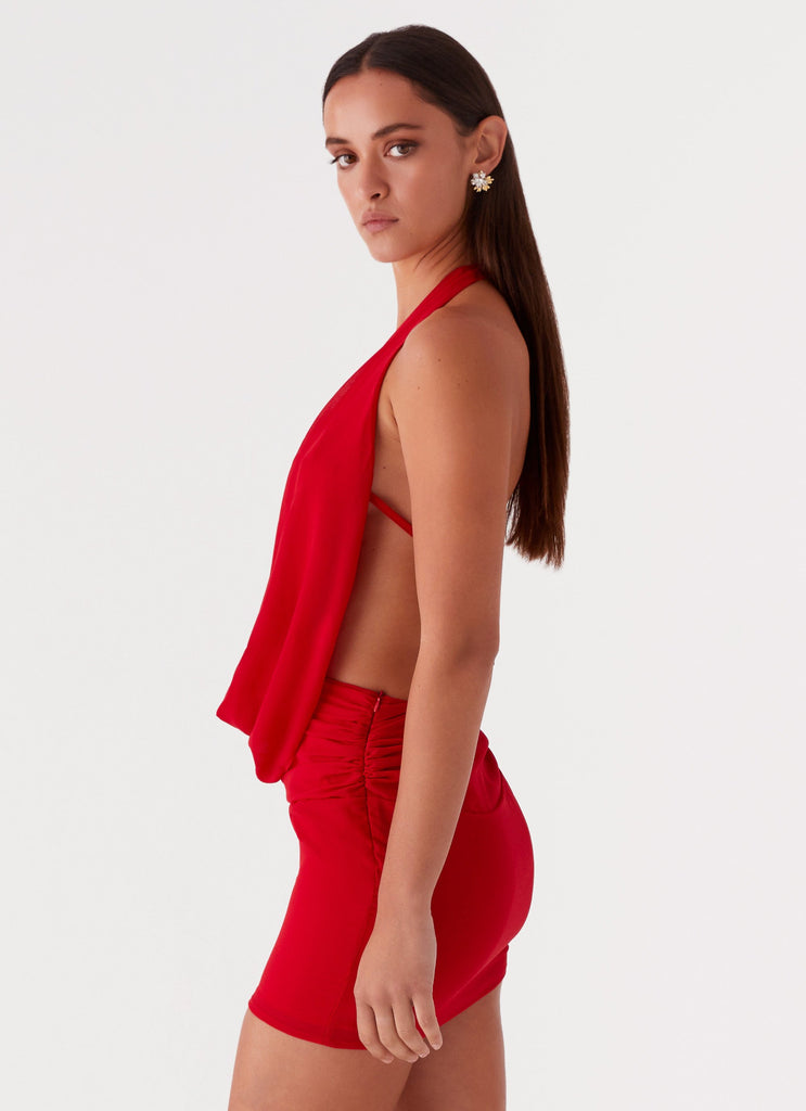 Peppermayo Peppermayo Exclusive - Elysia Chiffon Mini Dress - Red