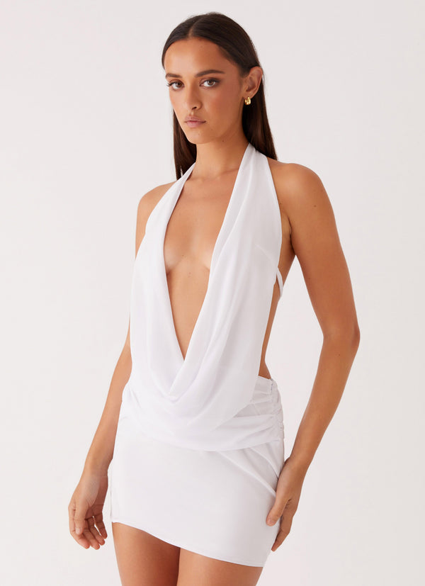 peppermayo Peppermayo Exclusive - Elysia Chiffon Mini Dress - White