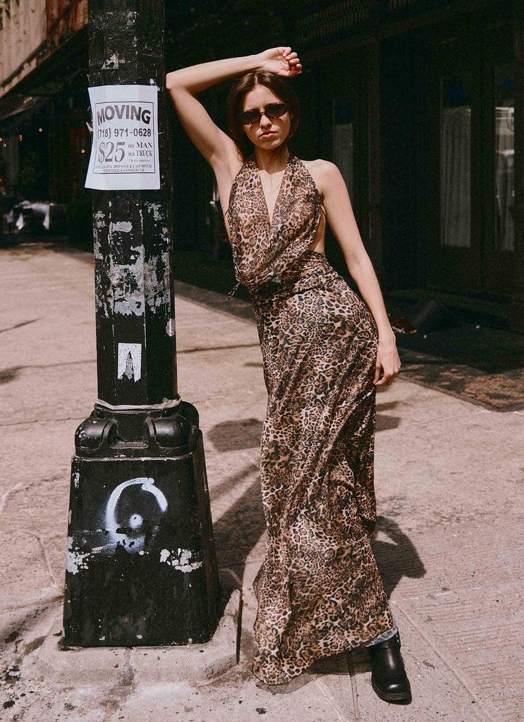 Peppermayo Peppermayo Exclusive - Elysia Mesh Maxi Dress - Leopard
