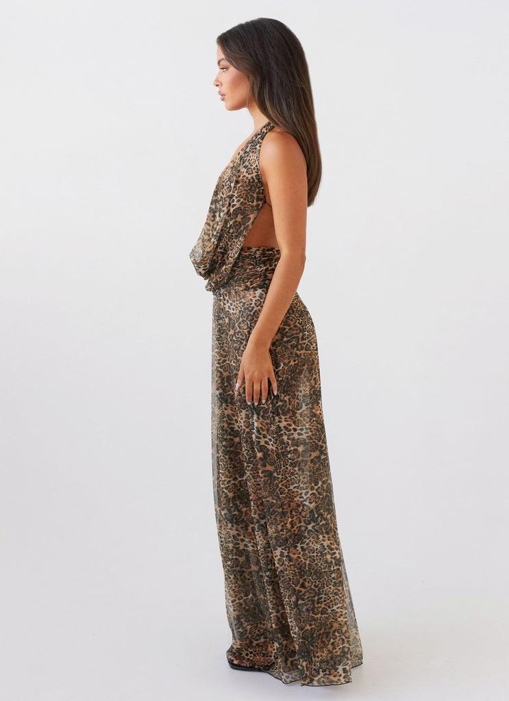 Peppermayo Peppermayo Exclusive - Elysia Mesh Maxi Dress - Leopard