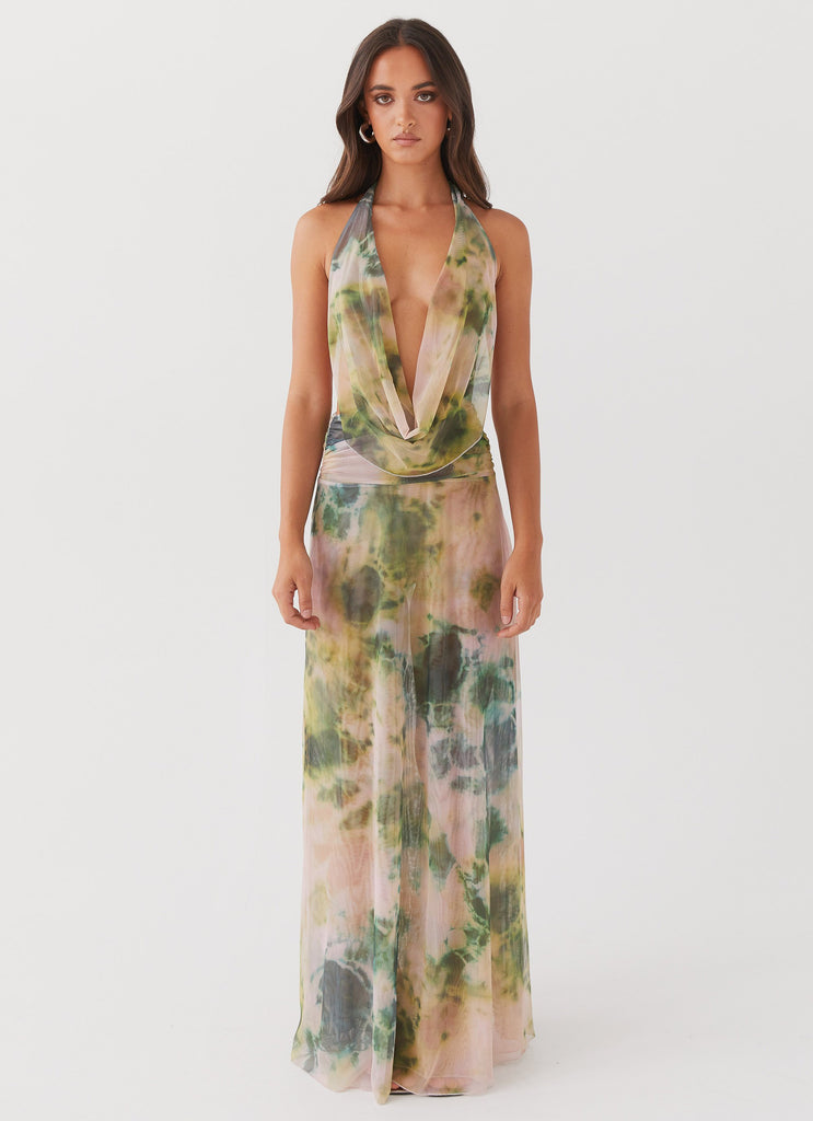 Peppermayo Peppermayo Exclusive - Elysia Mesh Maxi Dress - Rainforest