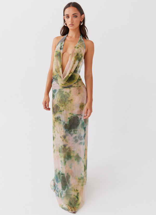 peppermayo Peppermayo Exclusive - Elysia Mesh Maxi Dress - Rainforest