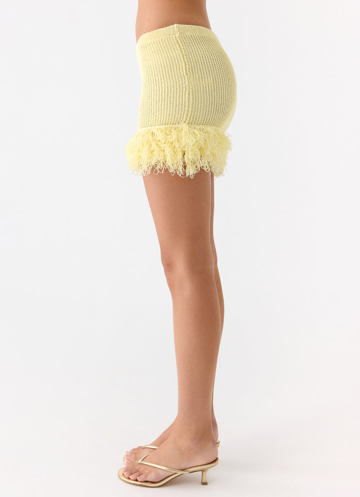 Peppermayo Peppermayo Exclusive - Elyssa Knit Mini Skirt - Lemon