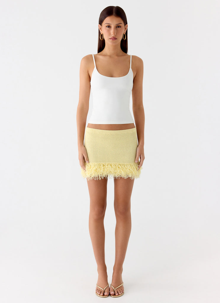 Peppermayo Peppermayo Exclusive - Elyssa Knit Mini Skirt - Lemon