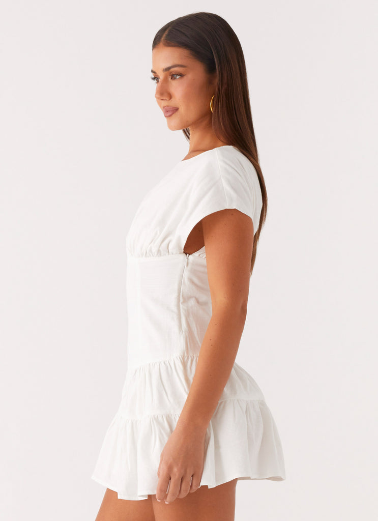 Peppermayo Peppermayo Exclusive - Ember Haze Boat Neck Mini Dress - Off White