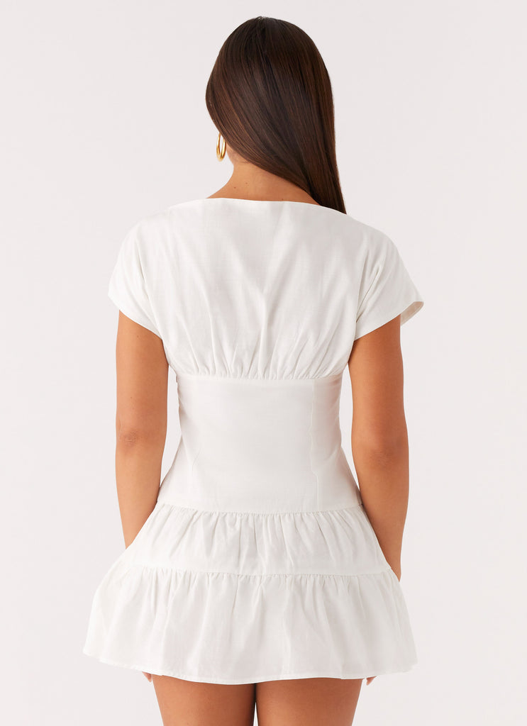 Peppermayo Peppermayo Exclusive - Ember Haze Boat Neck Mini Dress - Off White