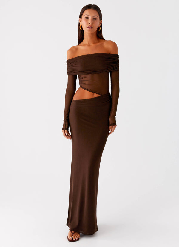 peppermayo Peppermayo Exclusive - Emery Maxi Dress - Chocolate