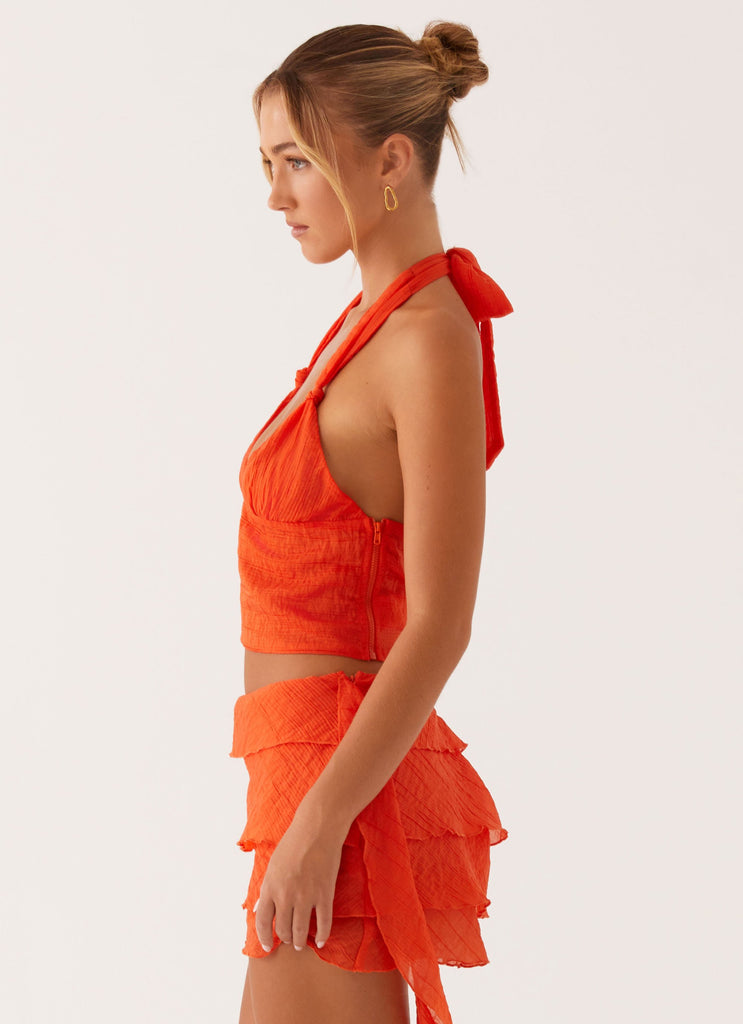 Peppermayo Peppermayo Exclusive - End Of Us Halterneck Top - Orange