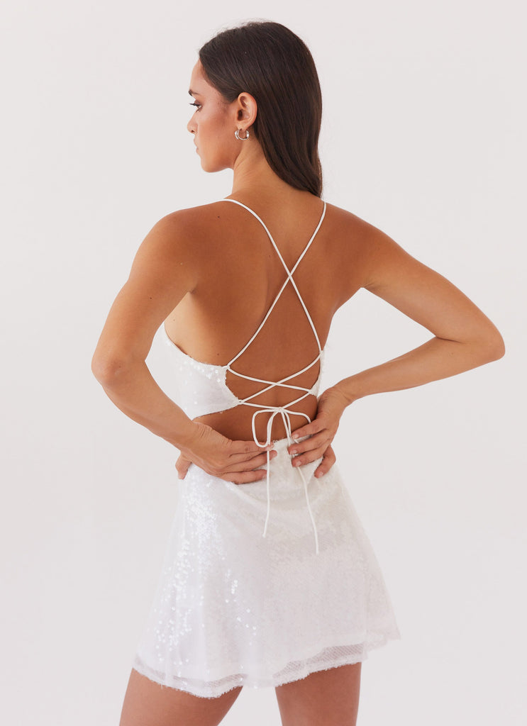 Peppermayo Peppermayo Exclusive - Endless Glow Sequin Mini Dress - White