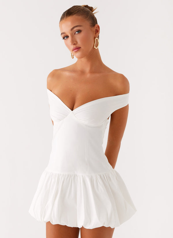 peppermayo Peppermayo Exclusive - Endless Romance Off Shoulder Mini Dress - White