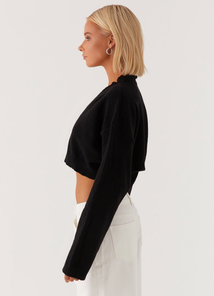 Peppermayo Peppermayo Exclusive - Endlessly Cropped Cardigan - Black