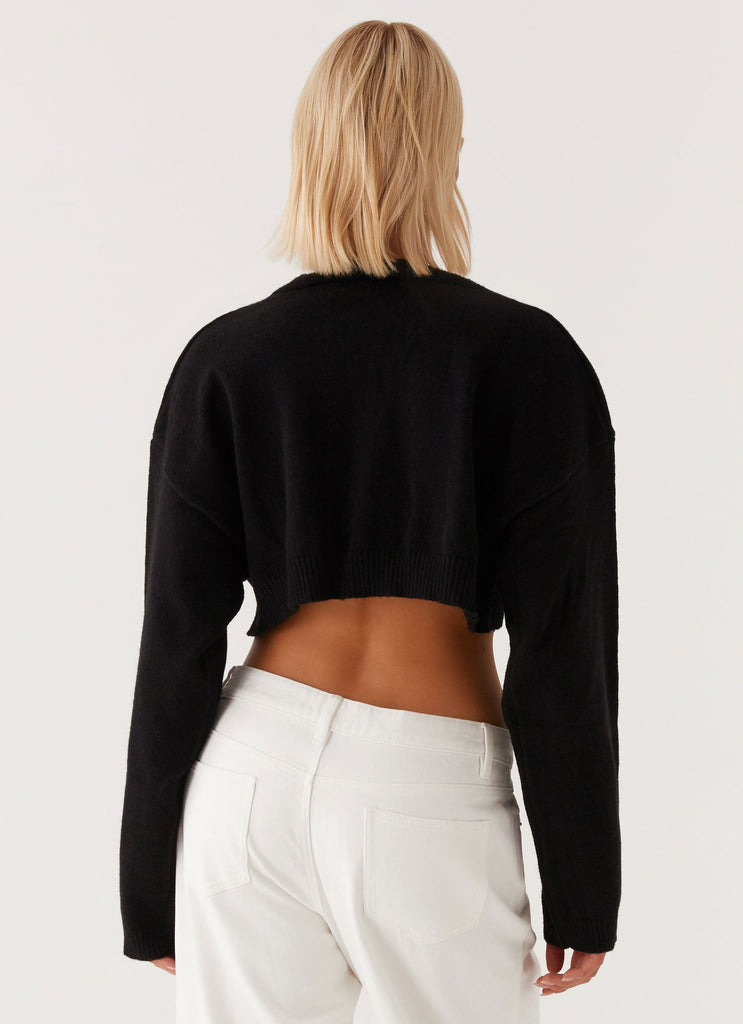 Peppermayo Peppermayo Exclusive - Endlessly Cropped Cardigan - Black