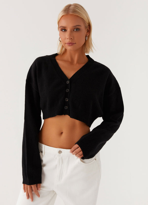 peppermayo Peppermayo Exclusive - Endlessly Cropped Cardigan - Black