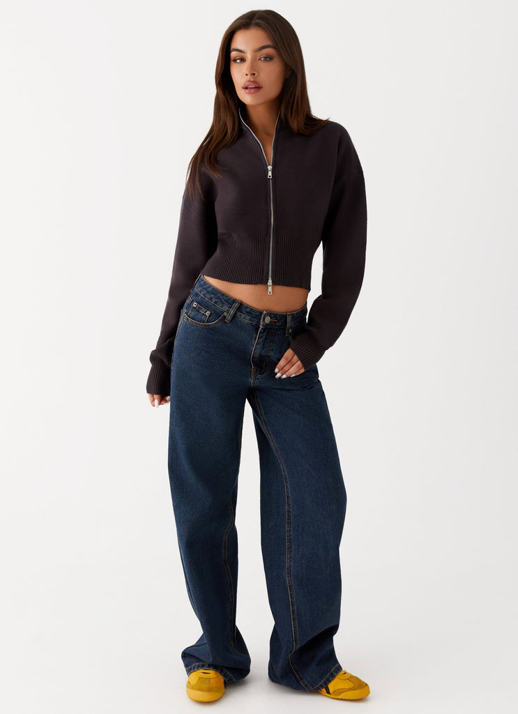 Peppermayo Peppermayo Exclusive - Episode High Neck Cardigan - Charcoal