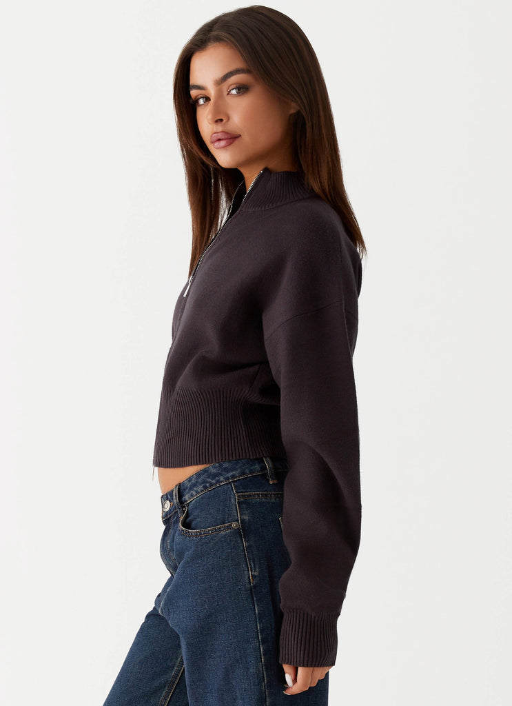 Peppermayo Peppermayo Exclusive - Episode High Neck Cardigan - Charcoal