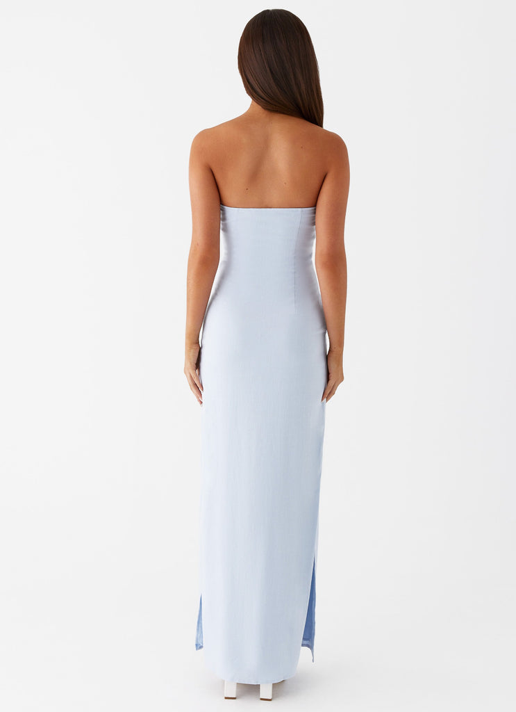 Peppermayo Peppermayo Exclusive - Esra Linen Strapless Maxi Dress - Blue
