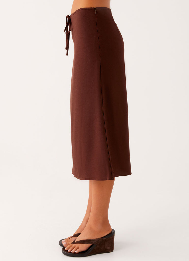 Peppermayo Peppermayo Exclusive - Esther Midi Skirt - Chocolate