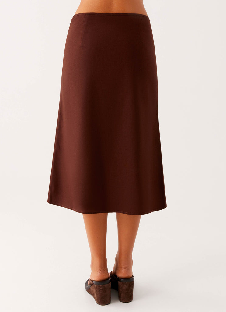 Peppermayo Peppermayo Exclusive - Esther Midi Skirt - Chocolate