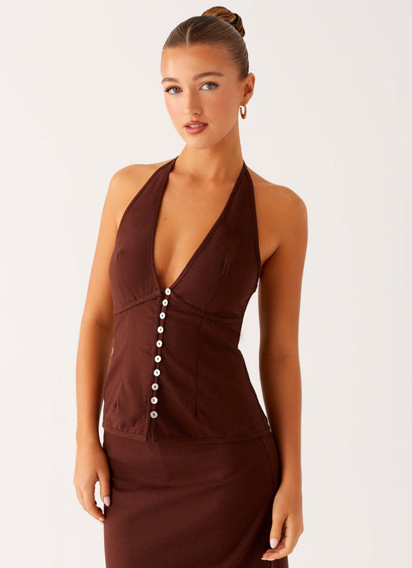 peppermayo Peppermayo Exclusive - Esther Top - Chocolate