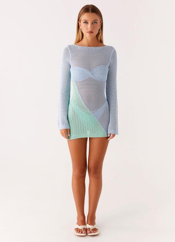 Peppermayo Peppermayo Exclusive - Estie Long Sleeve Crochet Mini Dress - Multi