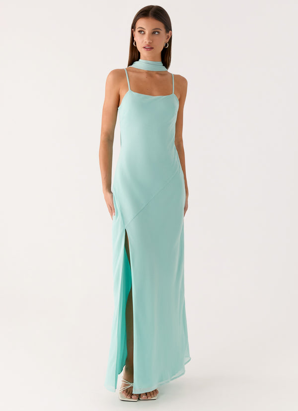 peppermayo Peppermayo Exclusive - Eternelle Square Neck Maxi Dress - Teal