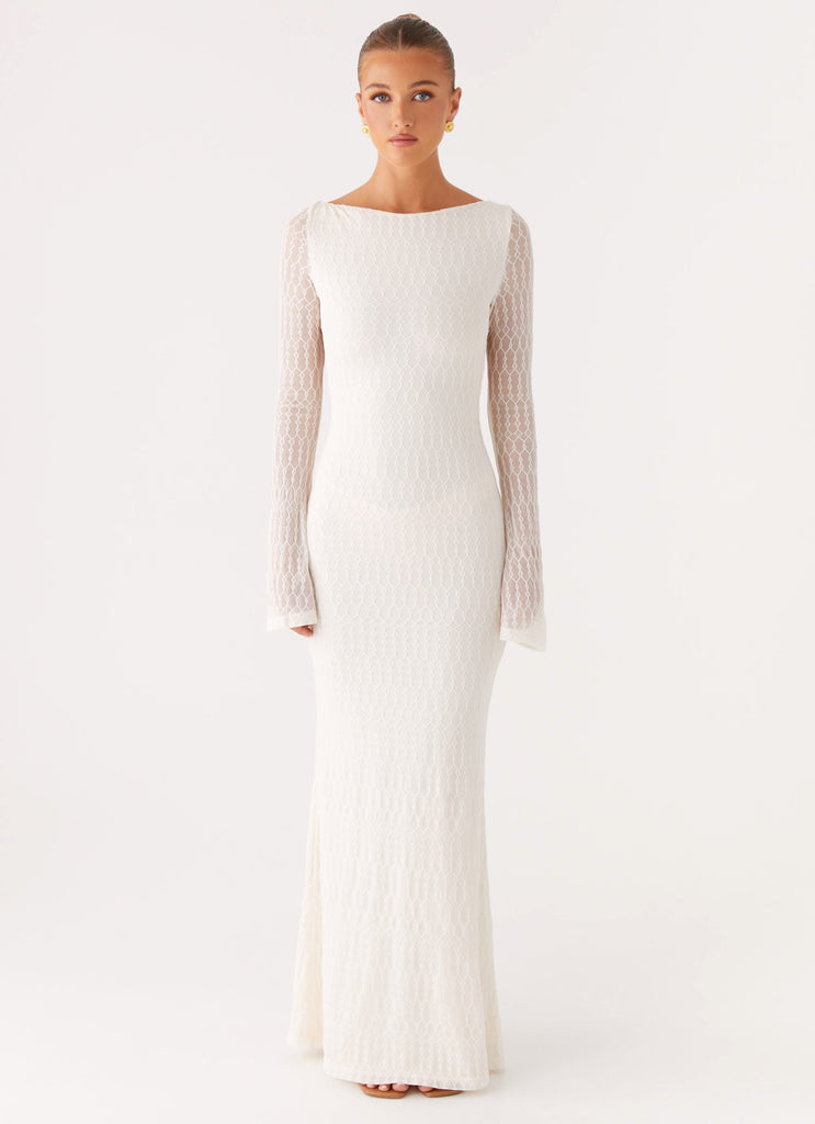 Peppermayo Peppermayo Exclusive - Ethereal Long Sleeve Maxi Dress - Ivory