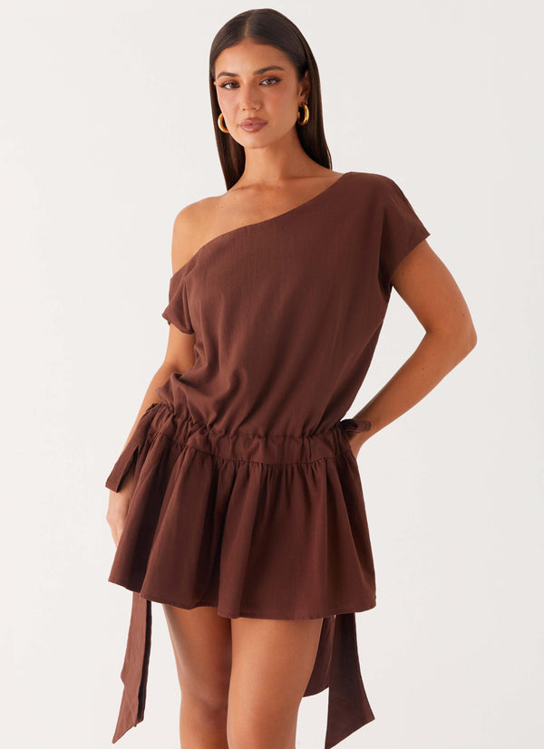 peppermayo Peppermayo Exclusive - Ettie Mini Dress - Chocolate