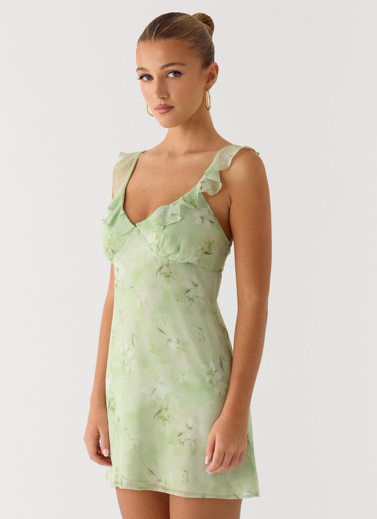 Peppermayo Peppermayo Exclusive - Europa Mini Dress - Blurred Lime