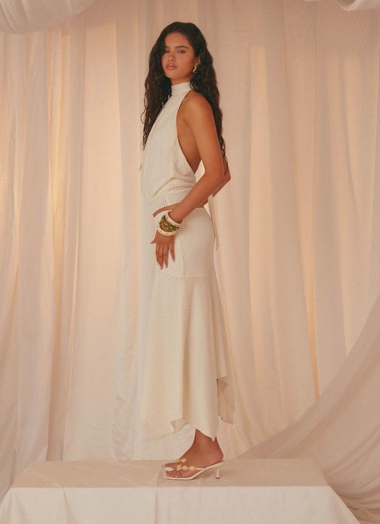 Peppermayo Peppermayo Exclusive - Evaden Low Rise Midi Skirt - Ivory