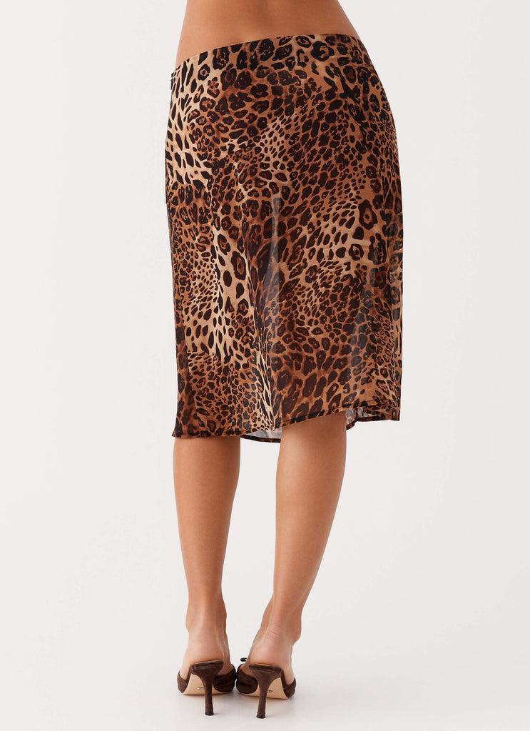 Peppermayo Peppermayo Exclusive - Evoke Chiffon Midi Skirt - Leopard