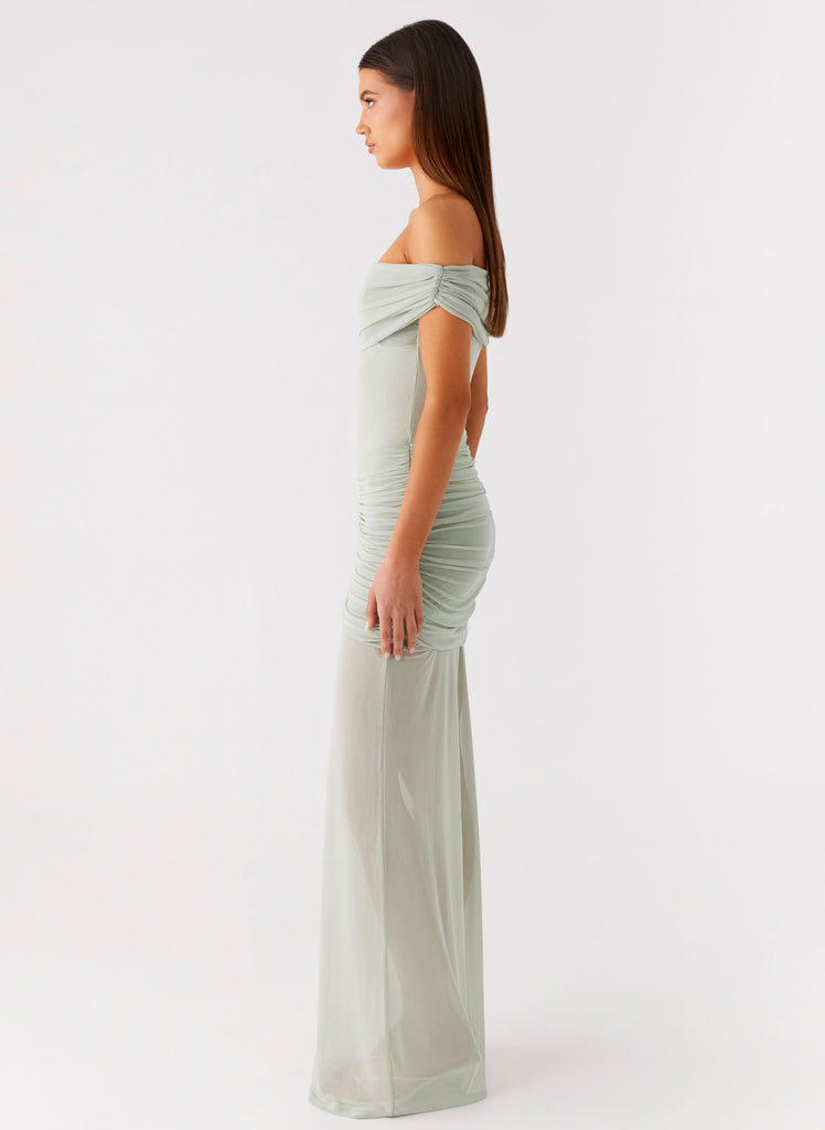 Peppermayo Peppermayo Exclusive - Eyllin Off Shoulder Maxi Dress - Sage