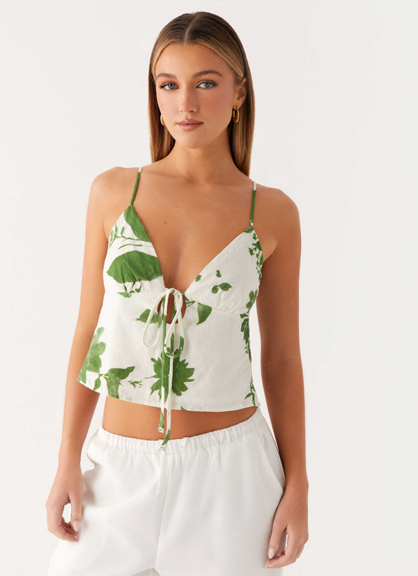 peppermayo Peppermayo Exclusive - Faela Cotton Cami Top - Verdant Bloom