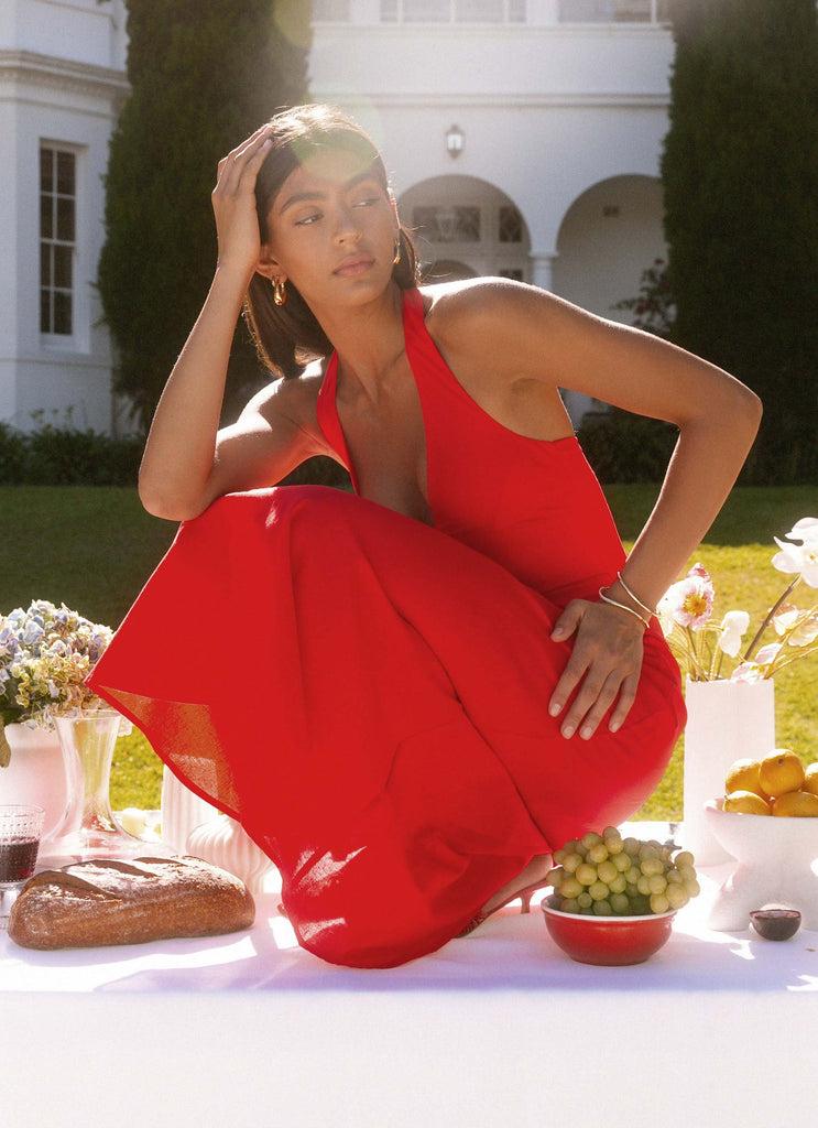 Peppermayo Peppermayo Exclusive - Falling For You Midi Dress - Red