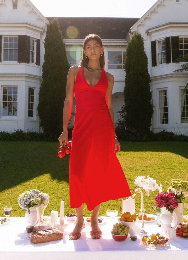 peppermayo Peppermayo Exclusive - Falling For You Midi Dress - Red