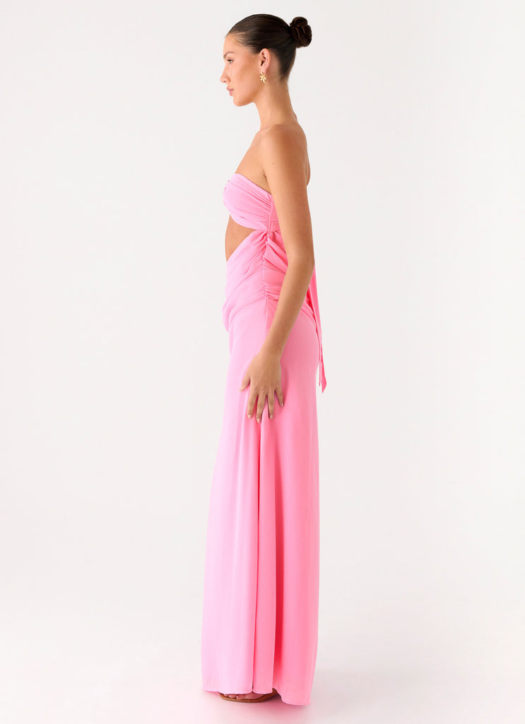 Peppermayo Peppermayo Exclusive - Falling Forever Strapless Beaded Maxi Dress - Pink