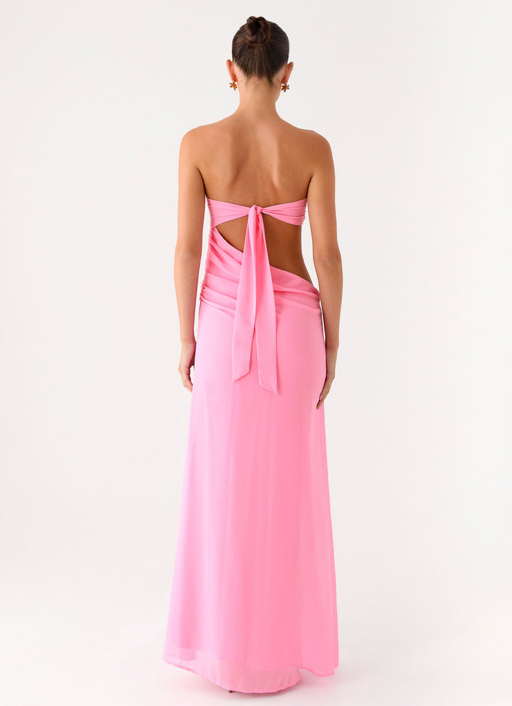 Peppermayo Peppermayo Exclusive - Falling Forever Strapless Beaded Maxi Dress - Pink