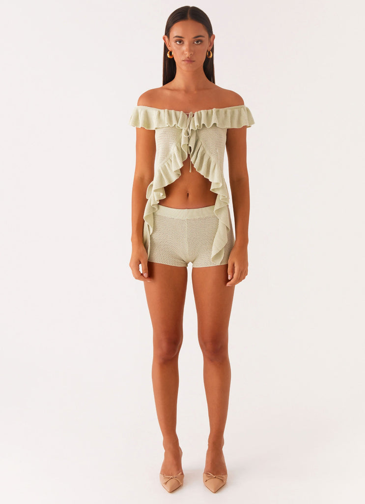 Peppermayo Peppermayo Exclusive - Fantasise Knit Mini Shorts - Mint