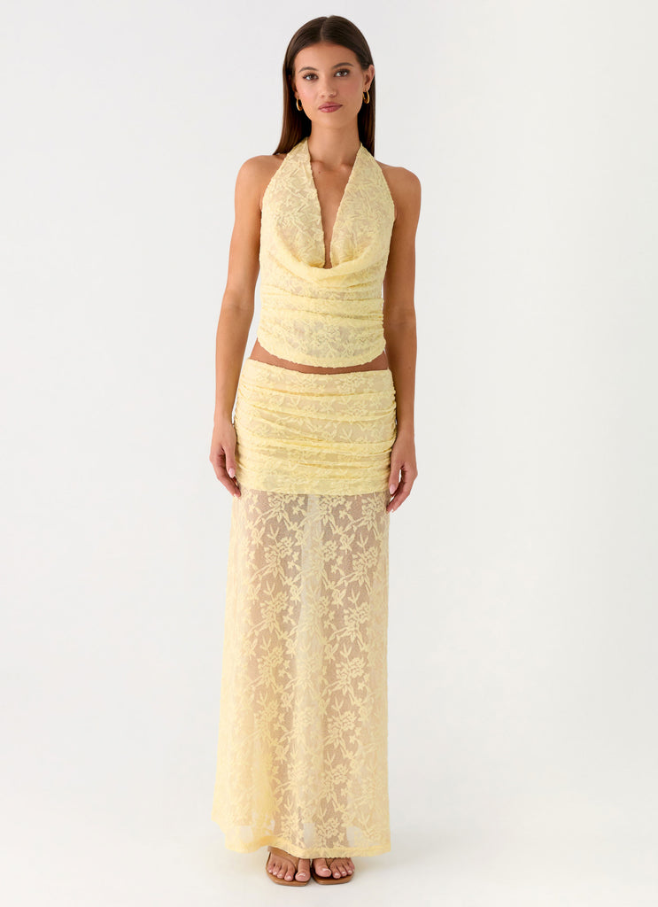 Peppermayo Peppermayo Exclusive - Farruko Jacquard Maxi Skirt - Butter