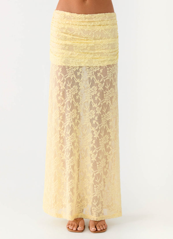 peppermayo Peppermayo Exclusive - Farruko Jacquard Maxi Skirt - Butter