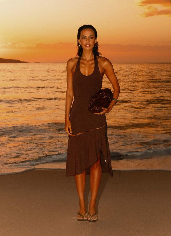 peppermayo Peppermayo Exclusive - Fast Times Midi Dress - Chocolate